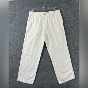 Nautica Pants Mens 32x27 White Classic Fit Linen Blend Chino Casual Summer